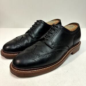 EXCELLENT Oak Street Bootmakers Wingtip Brogue Blucher Black Chromexcel 7.5